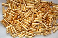 Pile of manufacturing defect gold plated connector pins