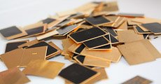 Gold Platted squares from component manufacturing