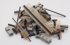These pins where removed from a circuit board. You can see the gold plating.